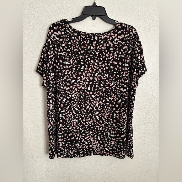 Como Black Women Crew-Neck Front Twist Black Top 3X - Picture 3 of 12